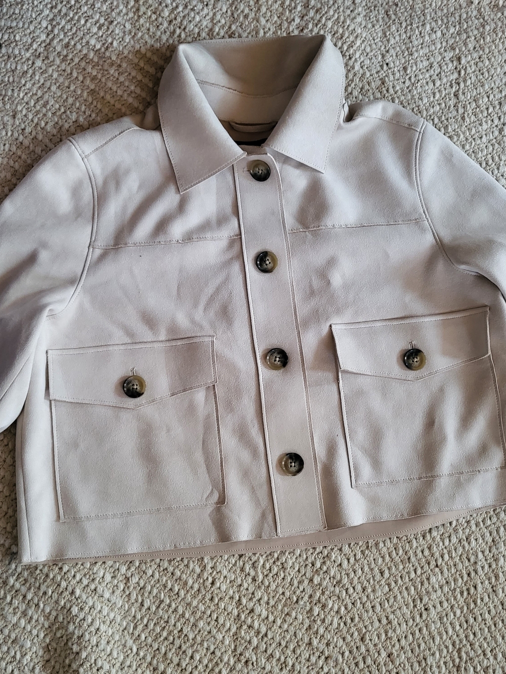 Banana Republic Button-Front Jean Jacket - Light Cream